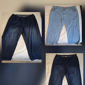 Woman Within Jeans Bundle | Size 32W–34W | Elastic & Zip Waist